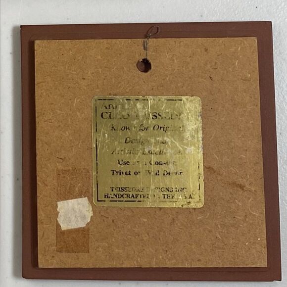 Vintage Cleo Teissedre Designs Southwestern Ceramic Tile Trivet Autographed 1982 - Picture 3 of 3